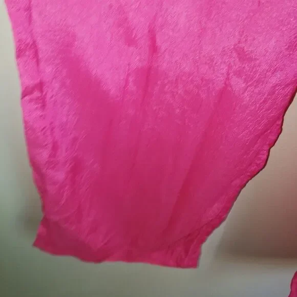 VINTAGE Y2K Bubble Pink Satin Light Silky High-rise Tapered Trouser Pants Small - Picture 7 of 14